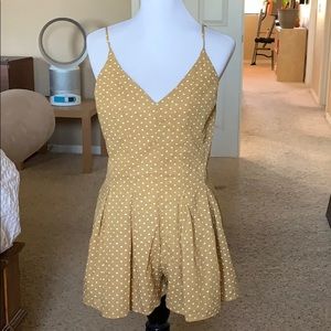 Yellow with white heart pleated romper